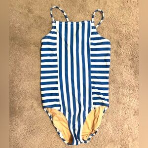 Crewcuts Blue and White Striped Swimsuit
